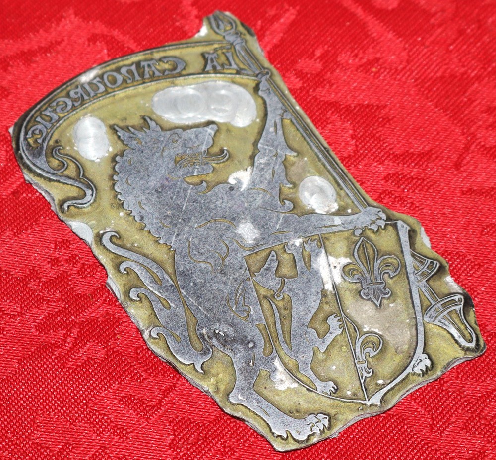 La Canourgue - Plaque d'imprimerie documents anciens materiel et accessoires la canourgue plaque imprimerie