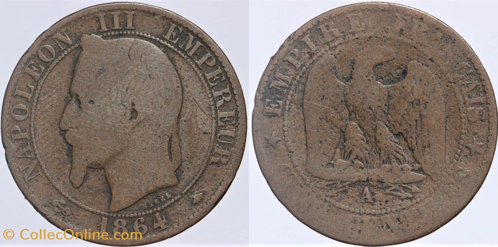 F-117 - Second Empire - 5 centimes - 1864 A monnaies monde france f 117 second empire 5 centimes 1864 a