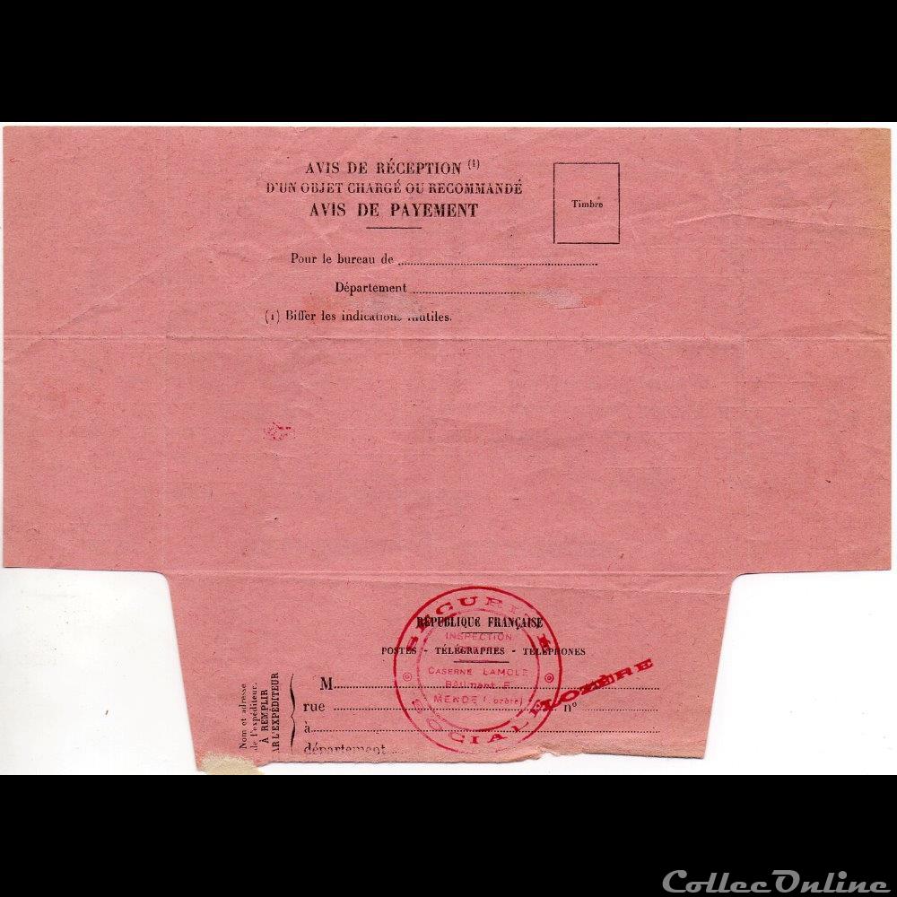 1953 - Cachets type A5 sur avis de réception 3 marque postale europe france 1953 cachets type a5 sur avis de reception