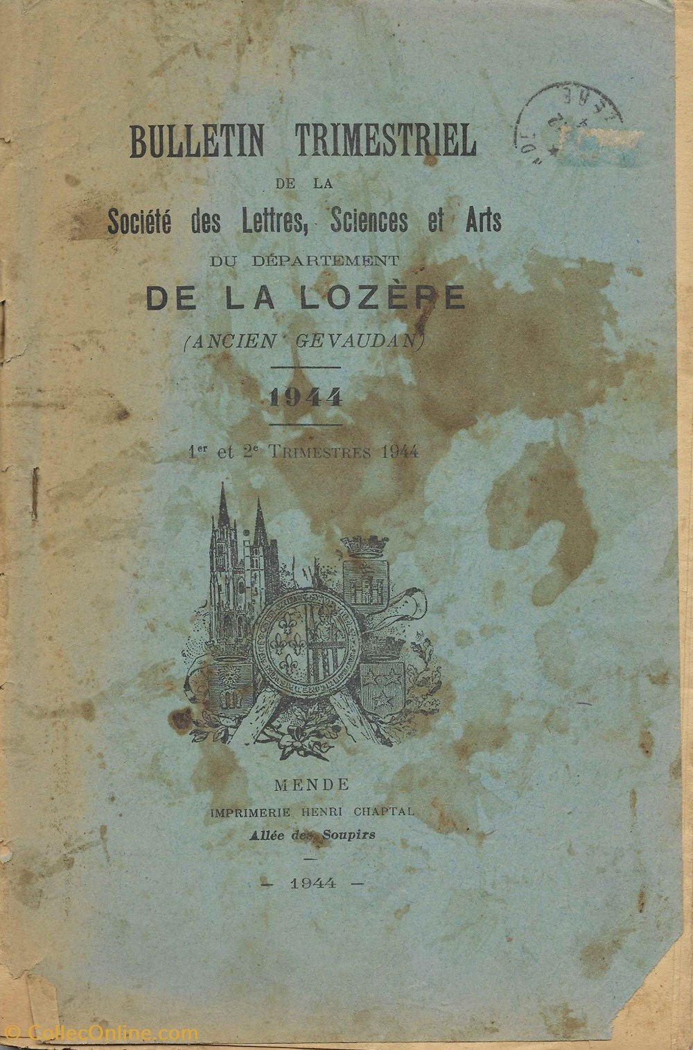 livres bd revues 1944 bulletin de la societe des lettres de la lozere