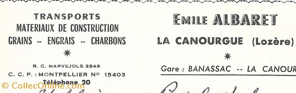 vieux papier facture document commerciaux albaret emile 1963