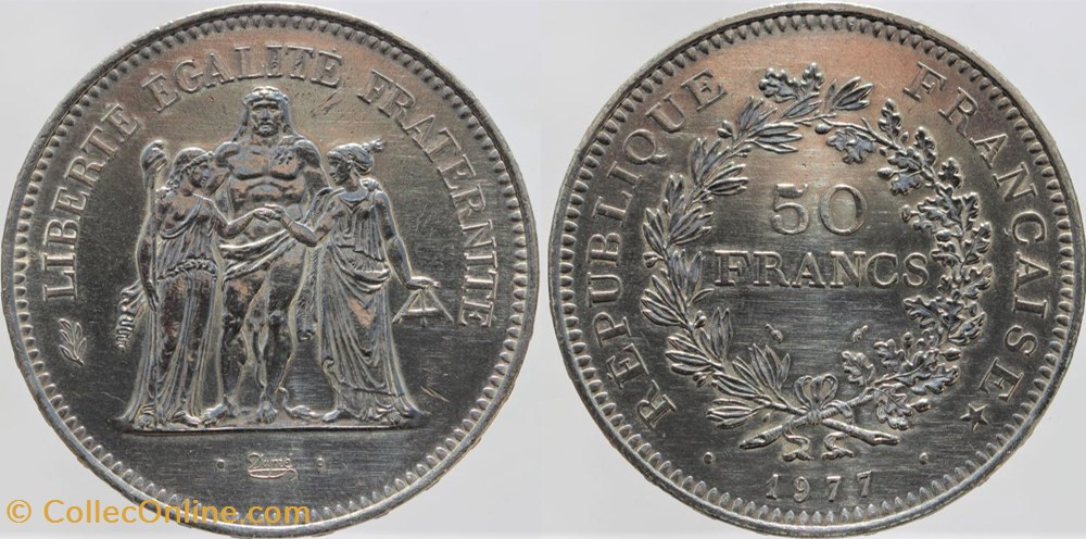 F-427 - Dupré - 50 fr. - 1977 monnaies monde france f 427 dupre 50 fr 1977