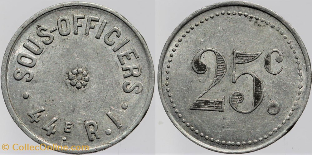 75 - Paris - 44e R.I. - 25 centimes monnaies monde france 75 paris 44e r i 25 centimes