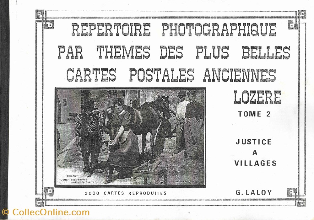 1999 - Répertoire photographique cartes postales de Lozère t. II livres bd revues 1999 repertoire photographique cartes postales de lozere t ii