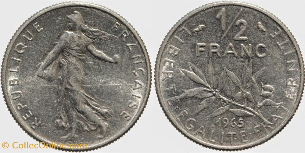 monnaies monde france f 198 roty 1 2 fr 1965