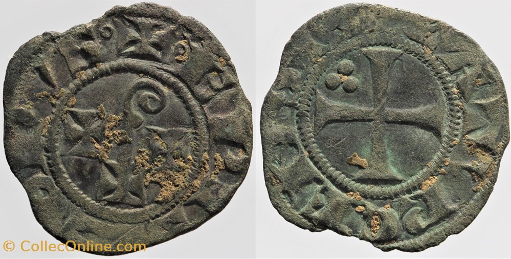Languedoc - Cahors - Guéraud IV et Barthélémy le Roux - Denier monnaies france feodales languedoc cahors gueraud iv et barthelemy le roux denier