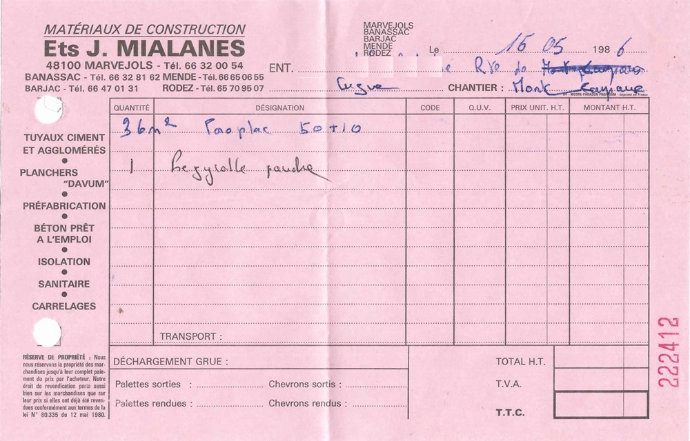 Mialanes J. (1986) documents anciens factures commerciaux mialanes j 1986