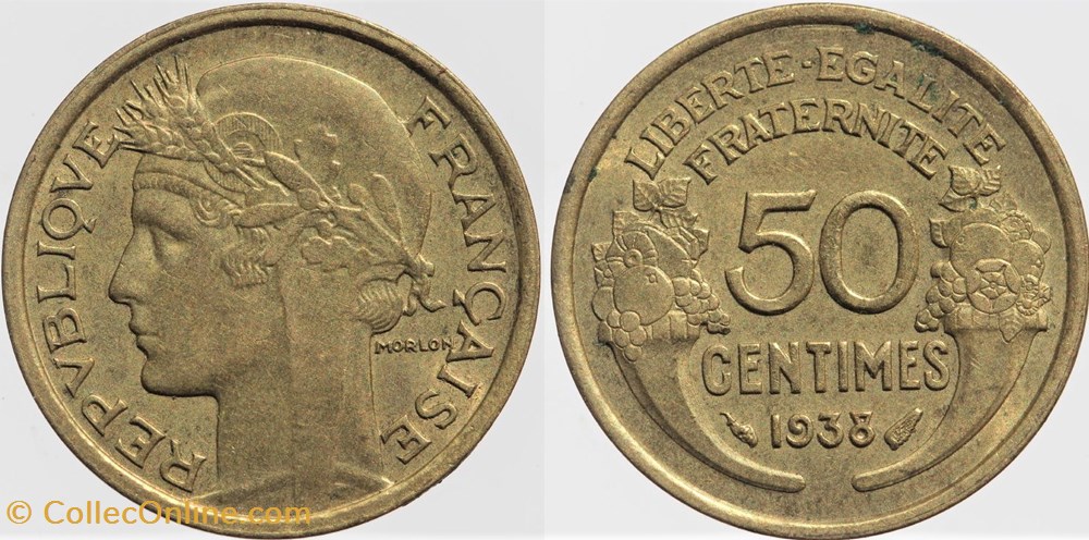 F-192 - Morlon - 50 c. - 1938 monnaies monde france f 192 morlon 50 c 1938