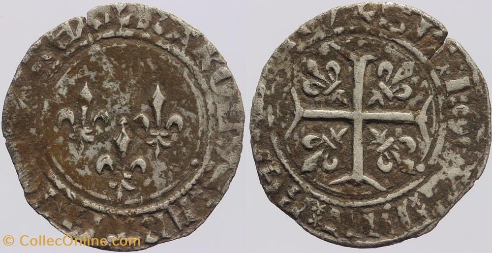 monnaies europe medievale france royales dy 0464 charles vii blanc aux trois lis angers