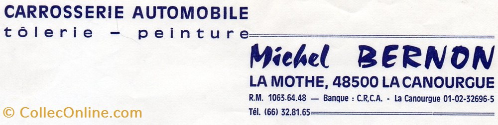 documents anciens factures commerciaux bernon michel 1976