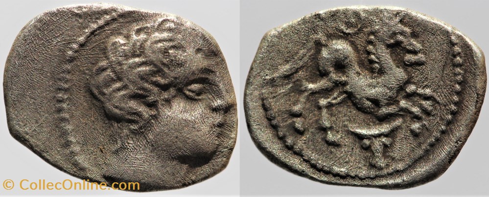 Arvernes - Obole au bucrane monnaies antiques av jc ap celtes arvernes obole au bucrane