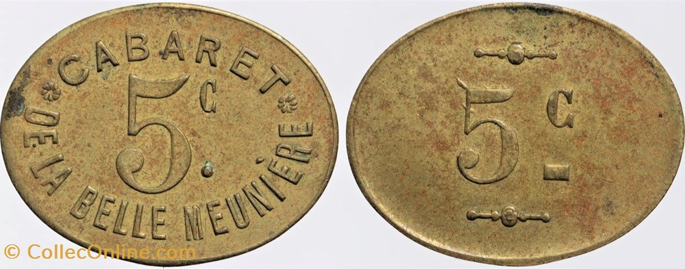 75 - Paris - Cabaret - 5 centimes monnaies monde france 75 paris cabaret 5 centimes