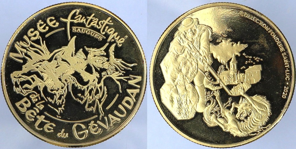 2020- Fonderie de Saint Luc - La Bête du Gévaudan medailles france touristiques 2020 fonderie de saint luc la bete du gevaudan