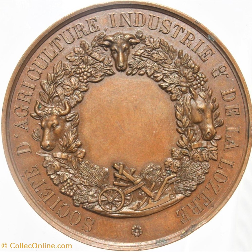 medailles france 1860 vers societe agriculture