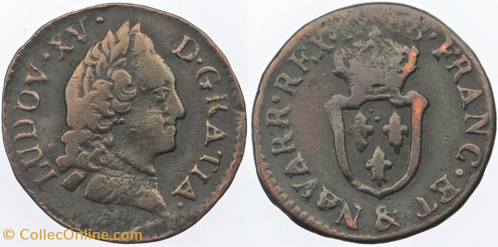 monnaies europe medievale france royales dy 1698 louis xv liard 1768 aix