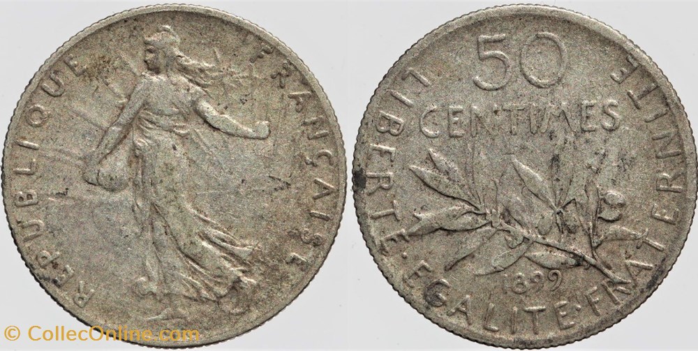 monnaies monde france f 190 roty 50 c 1899