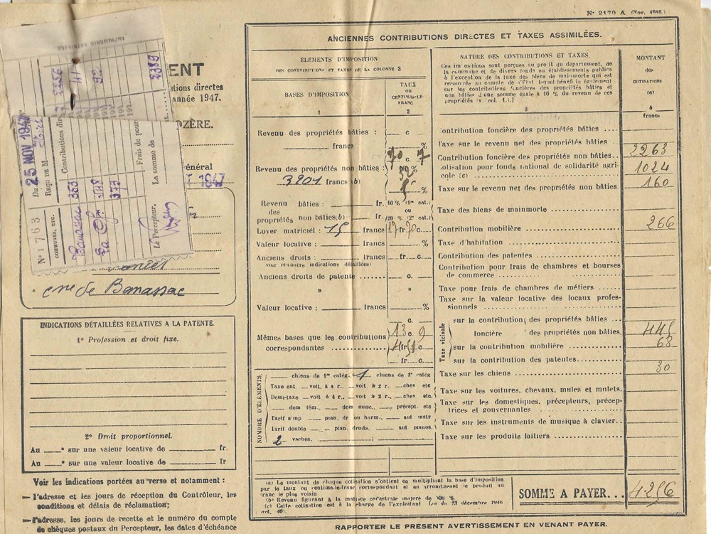 1947 - Avertissement documents anciens autres 1947 avertissement