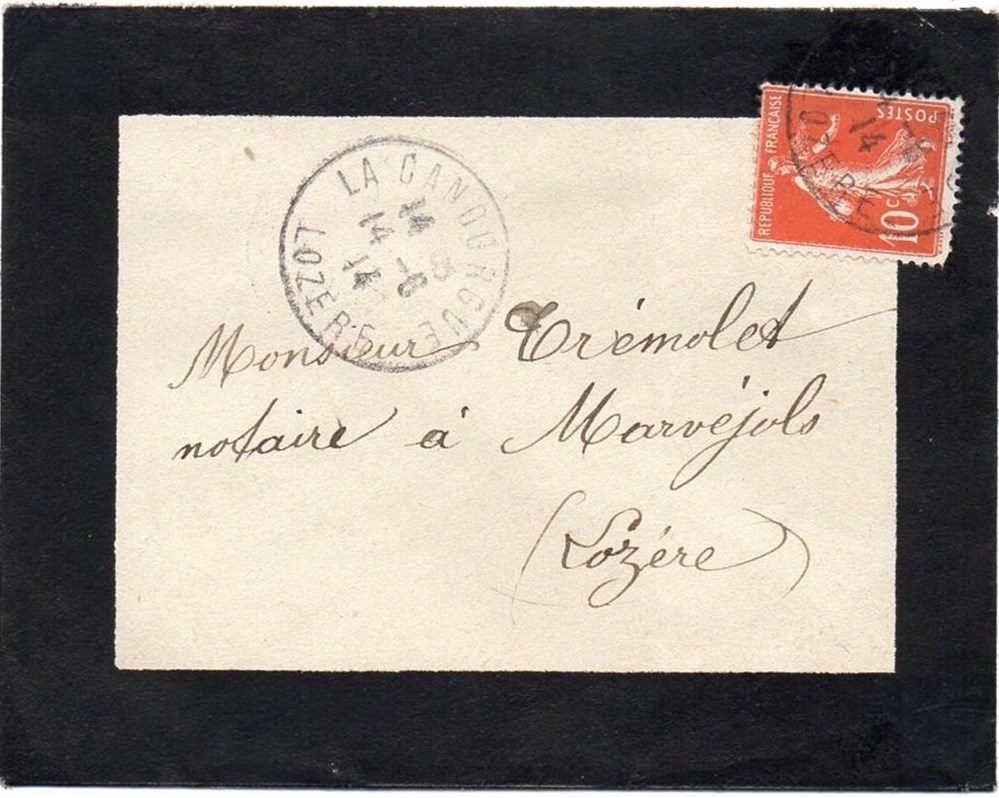 1914 - Cachets type A4 documents anciens marques postales europe 1914 cachets type a4