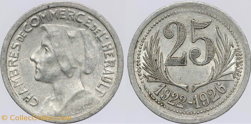 34 - Herault - C.C. - 25 centimes monnaies monde france 34 herault c c 25 centimes