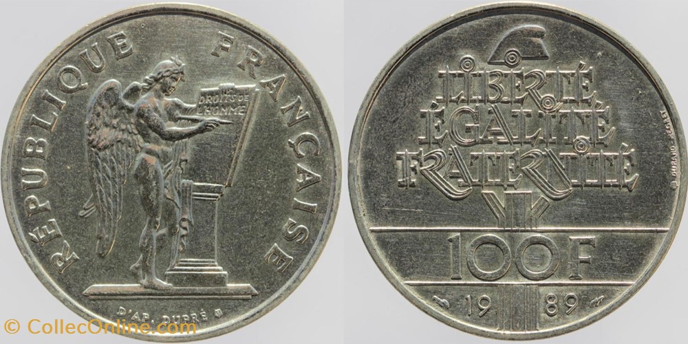 F-457 - Droits de l'Homme - 100 fr. - 1989 monnaies monde france f 457 droits de homme 100 fr 1989