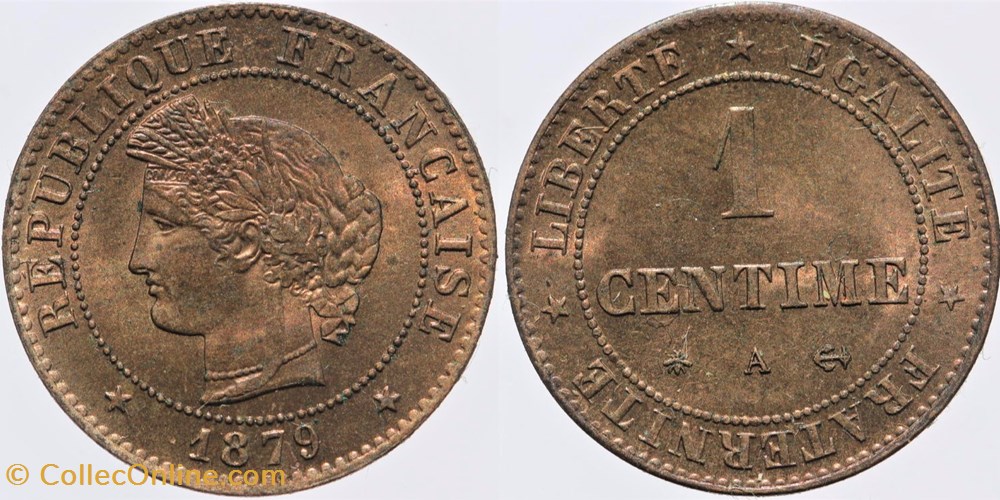 F-104 - Troisième République - Cérès - 1 c. - 1879 A monnaies monde france f 104 troisieme republique ceres 1 c 1879 a
