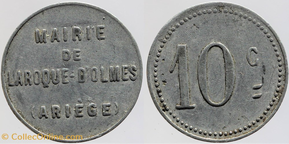 09 - Laroque d'Olmes - Mairie - 10 centimes monnaies monde france 09 laroque olmes mairie 10 centimes