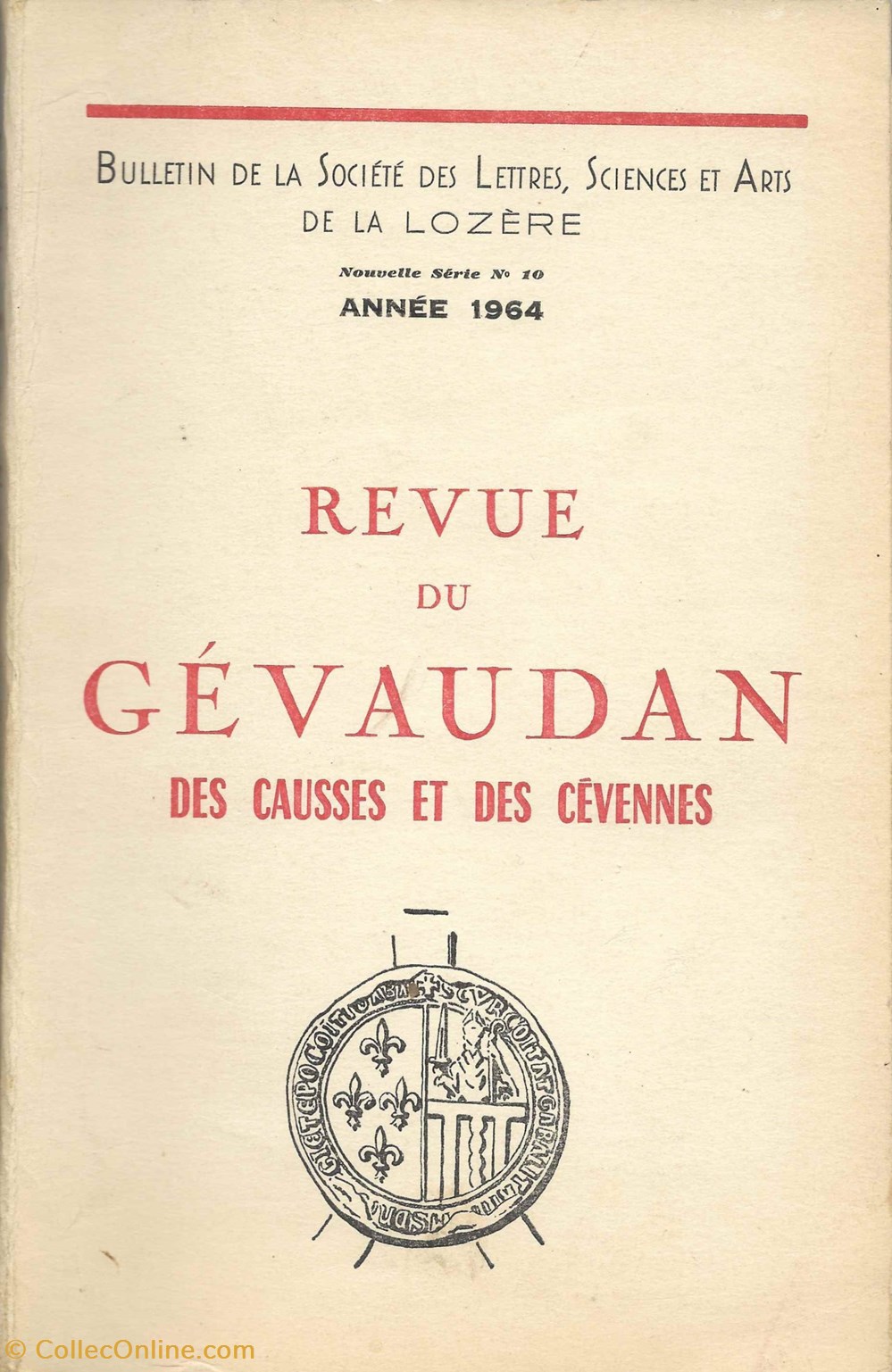 1964 - Bulletin de la Société des Lettres de la Lozère livres bd revues 1964 bulletin de la societe des lettres de la lozere