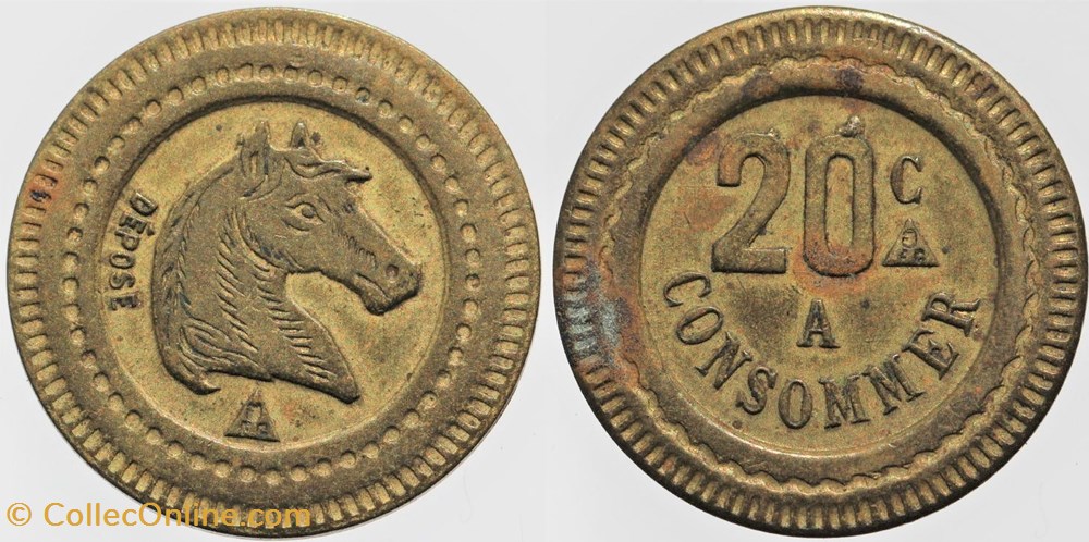 Jeton à consommer - 20 centimes monnaies monde france jeton a consommer 20 centimes