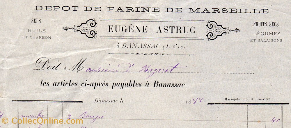 documents anciens factures commerciaux astruc eugene 1888