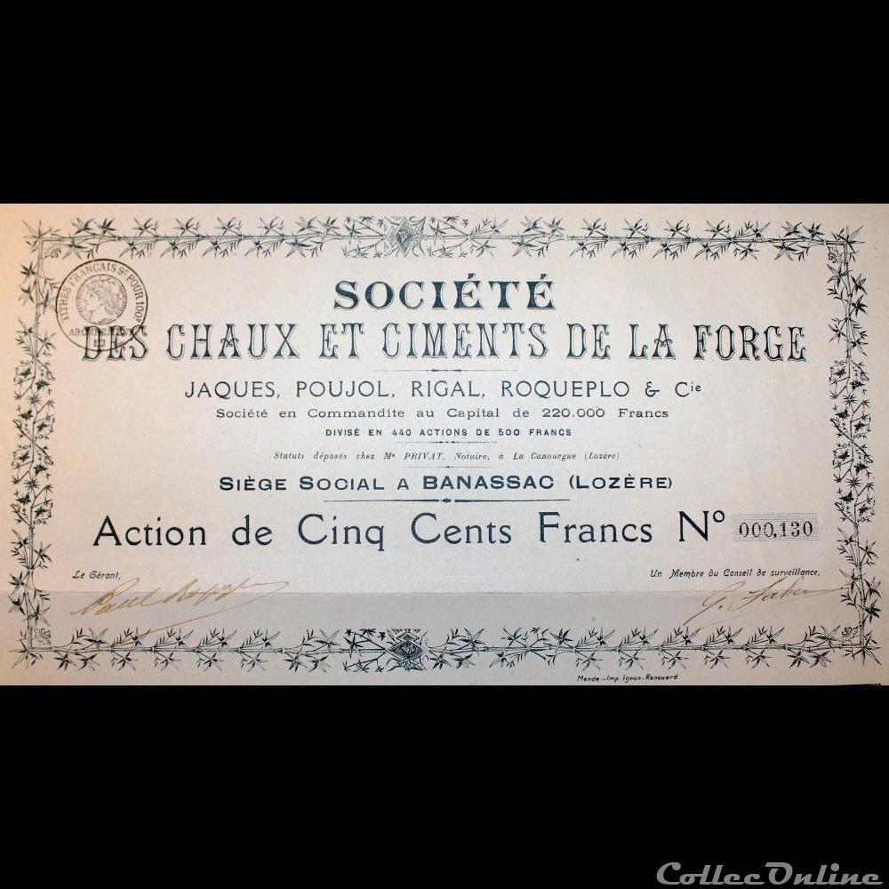 vieux papier action titre montre ancienne 1930 1940 banassac