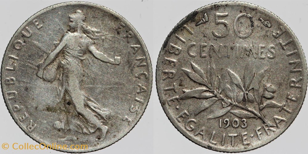 F-190 - Roty - 50 c. - 1903 monnaies monde france f 190 roty 50 c 1903