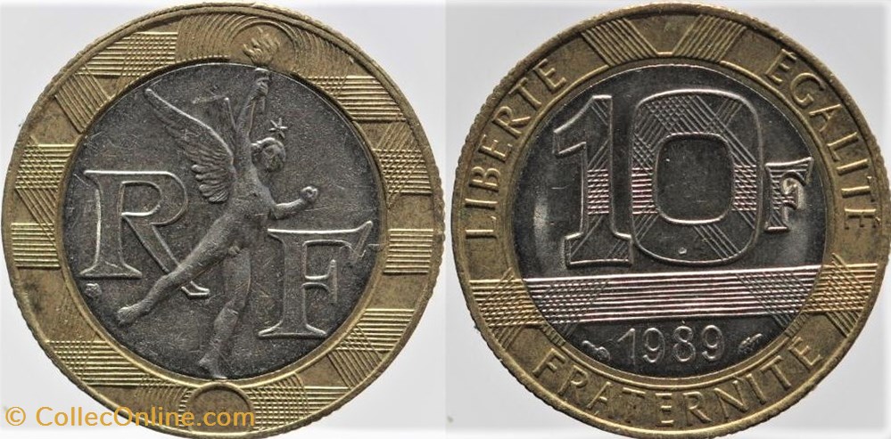 F-375 - Génie - 10 fr. - 1989 monnaies monde france f 375 genie 10 fr 1989