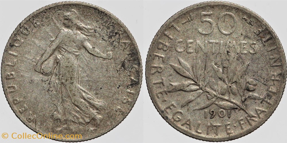 F-190 - Roty - 50 c. - 1901 monnaies monde france f 190 roty 50 c 1901