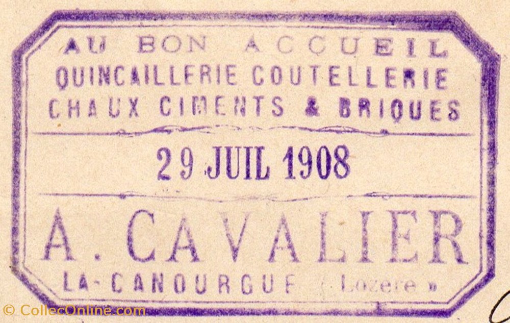 Cavalier A. (1908) documents anciens factures commerciaux cavalier a 1908