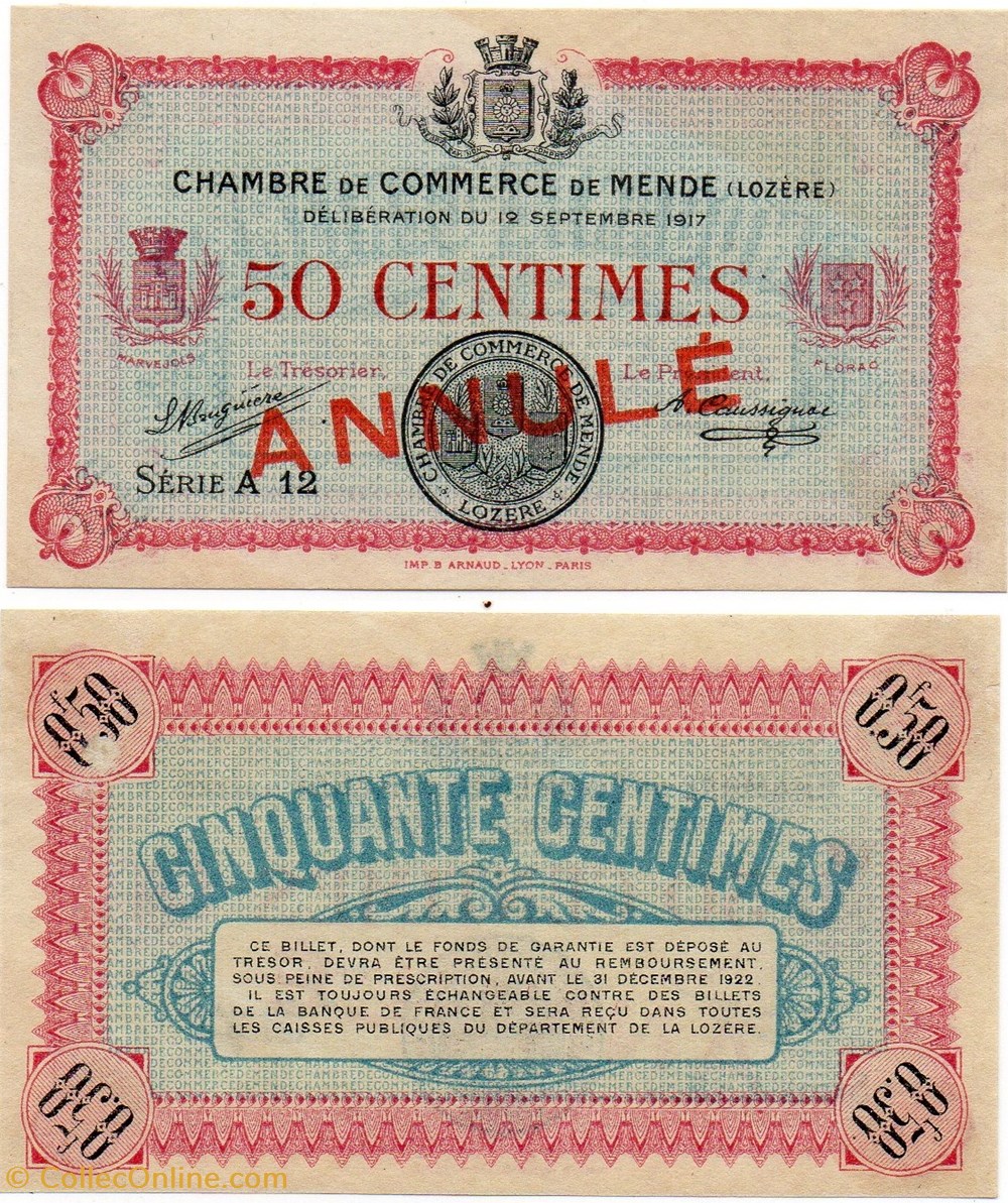 50 cent. C.C.M. - Série A12 annulé billets europe france 50 cent c c m serie a12 annule