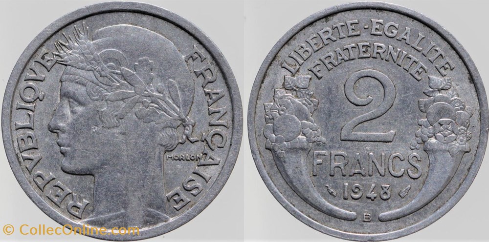 F-269 - Morlon - 2 frs. - 1948 B monnaies monde france f 269 morlon 2 frs 1948 b