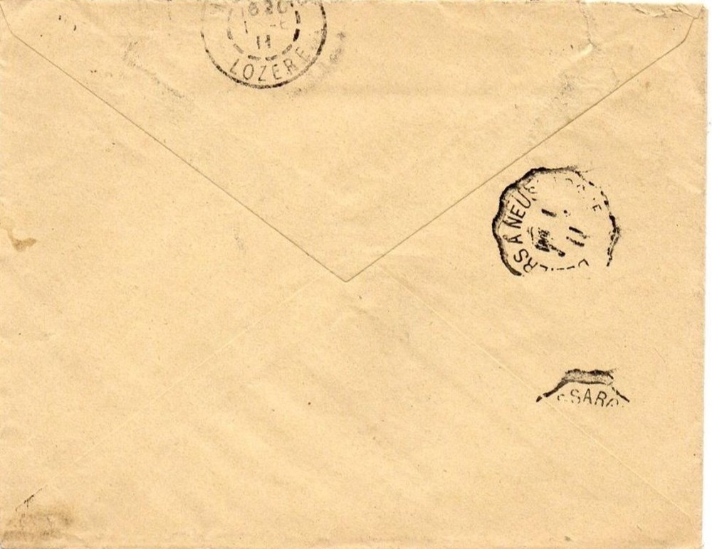 1911 - Cachets type B4 documents anciens marques postales europe 1911 cachets type b4