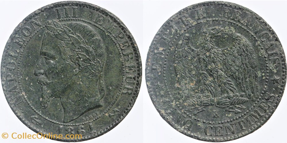 F-117 - Second Empire - 5 centimes - 1861 K monnaies monde france f 117 second empire 5 centimes 1861 k