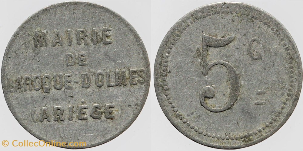 09 - Laroque d'Olmes - Mairie - 5 centimes monnaies monde france 09 laroque olmes mairie 5 centimes