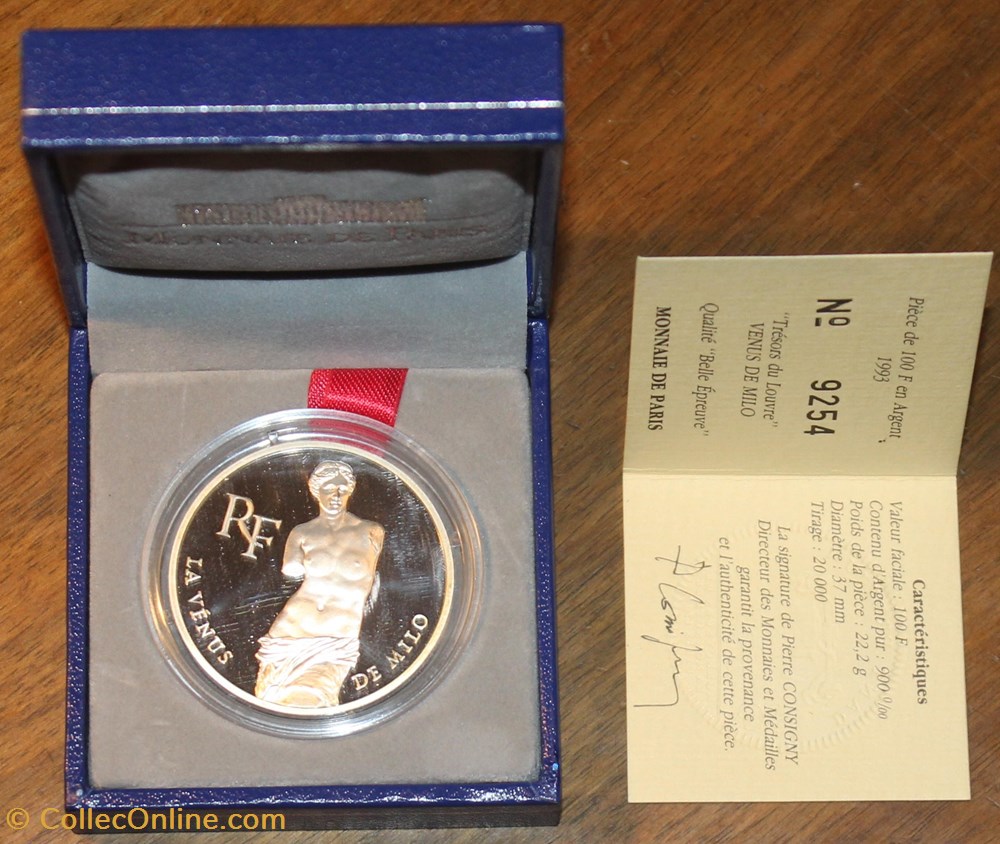 1993 - 100 franc argent B.E. monnaies monde france 1993 100 franc argent b e