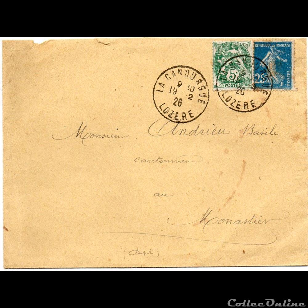 1926 - Cachets type A4 marque postale europe france 1926 cachets type a4