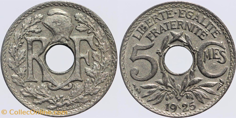 F-122 - Lindauer - 5 c. - 1925 monnaies monde france f 122 lindauer 5 c 1925