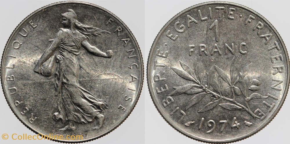 F-226 - Roty - 1 fr. - 1974 monnaies monde france f 226 roty 1 fr 1974