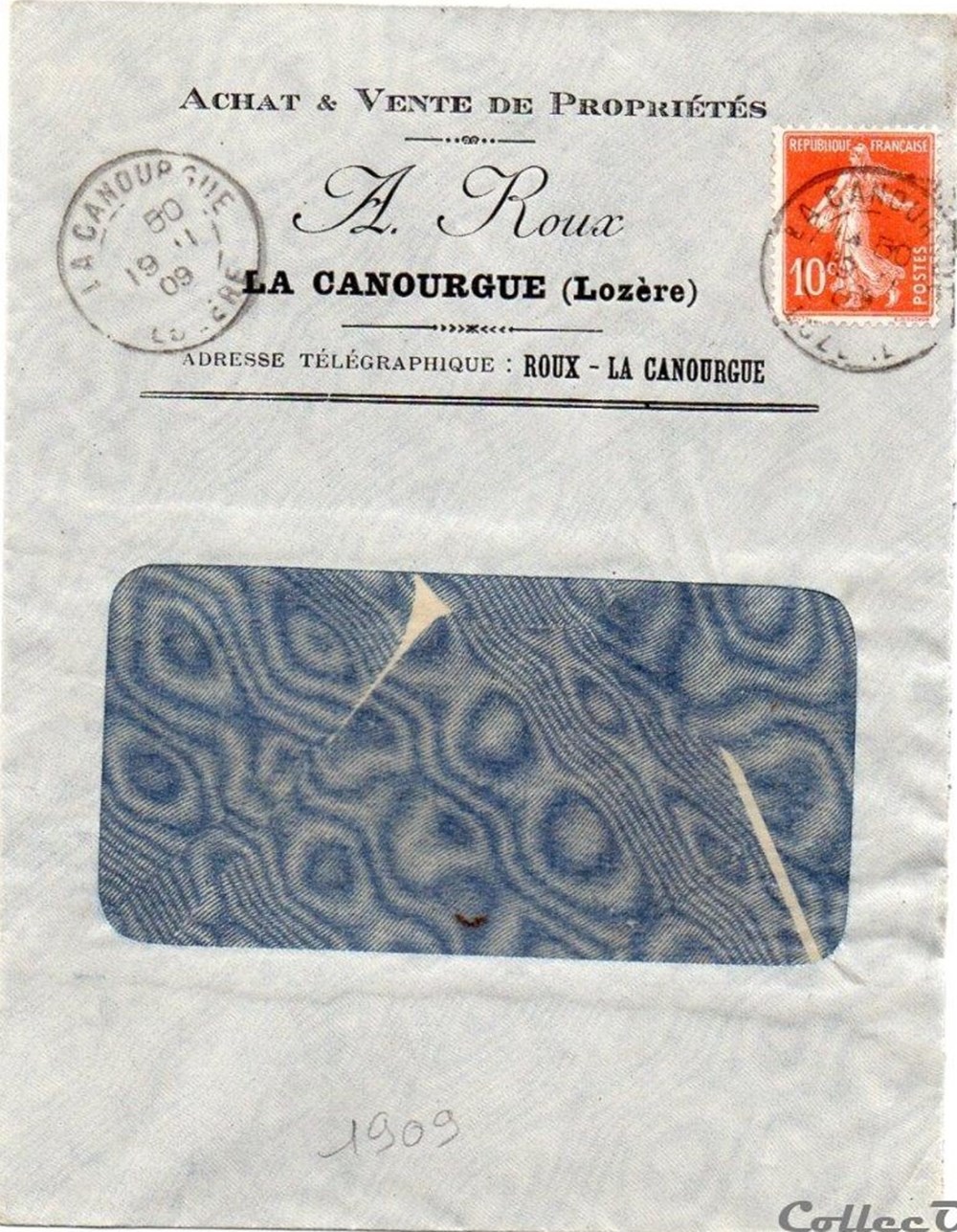 documents anciens marques postales europe 1909 cachets types a3