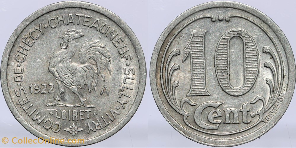 45 - Checy - 10 centimes monnaies monde france 45 checy 10 centimes
