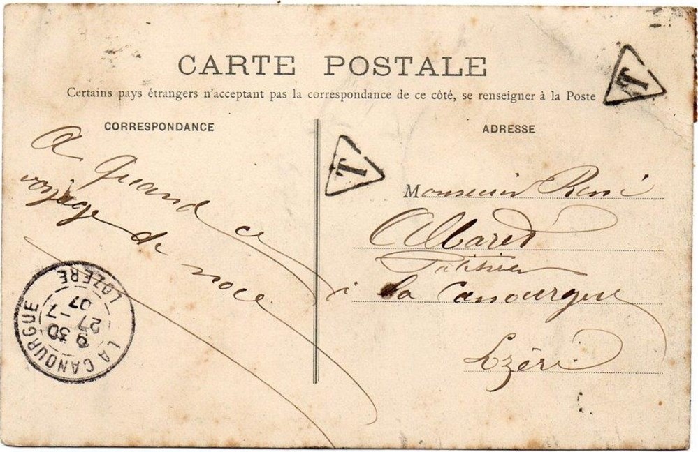 1907 - Cachets types A3 + Taxe documents anciens marques postales europe 1907 cachets types a3 taxe
