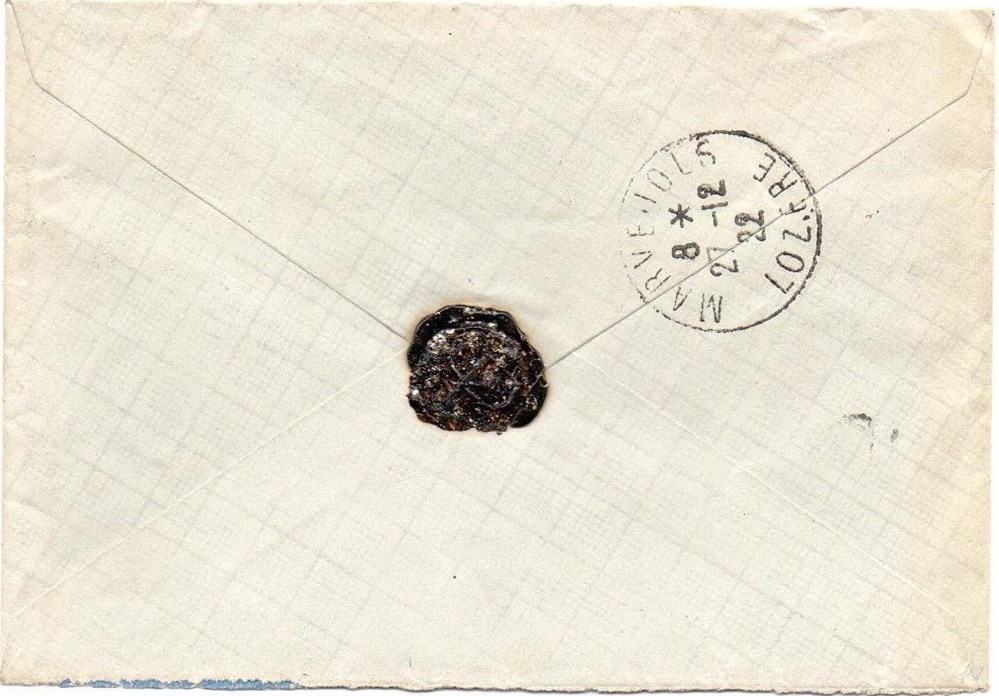 1922 - Cachets type B4 3 documents anciens marques postales europe 1922 cachets type b4