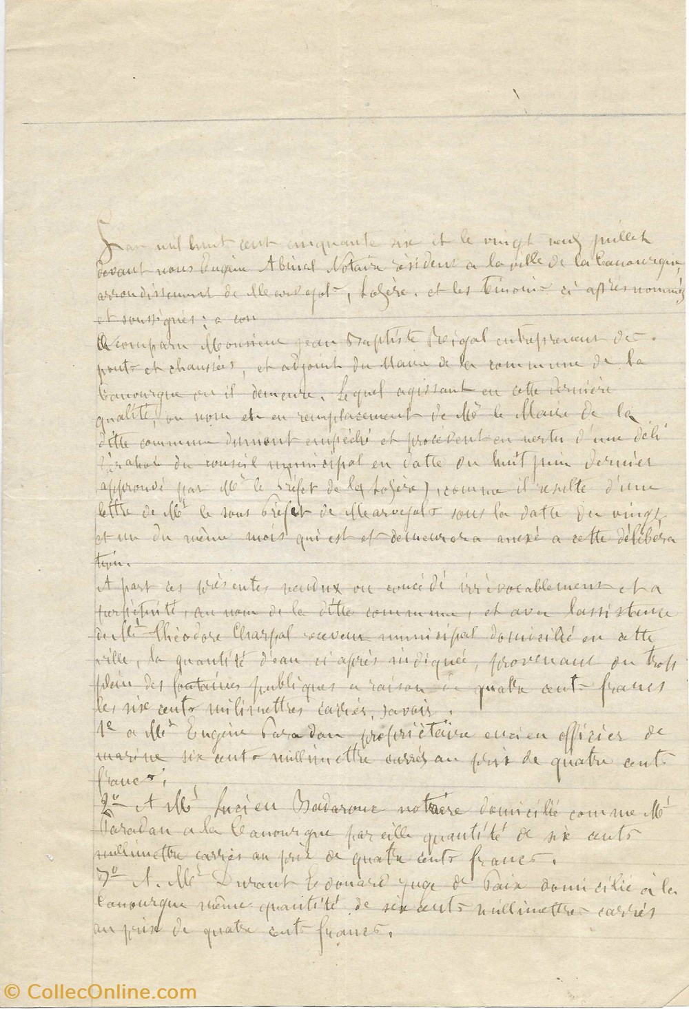 1856 - Distribution d'eau et concessionnaires documents anciens autres 1856 distribution eau et concessionnaires