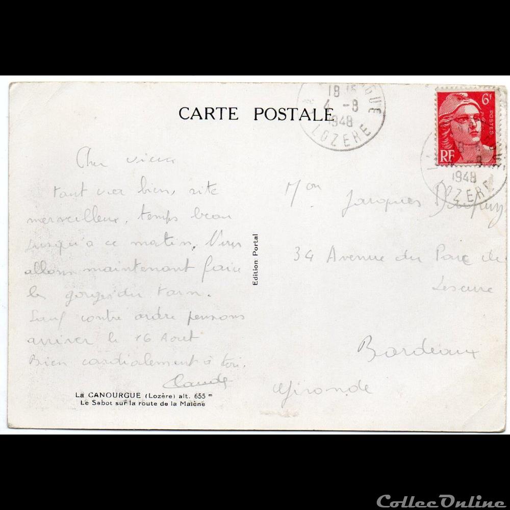 1948 - Cachets type A6 marque postale europe france 1948 cachets type a6