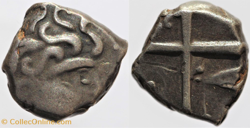 Pétrocores - Drachme du style flamboyant monnaies antiques av jc ap celtes petrocores drachme du style flamboyant